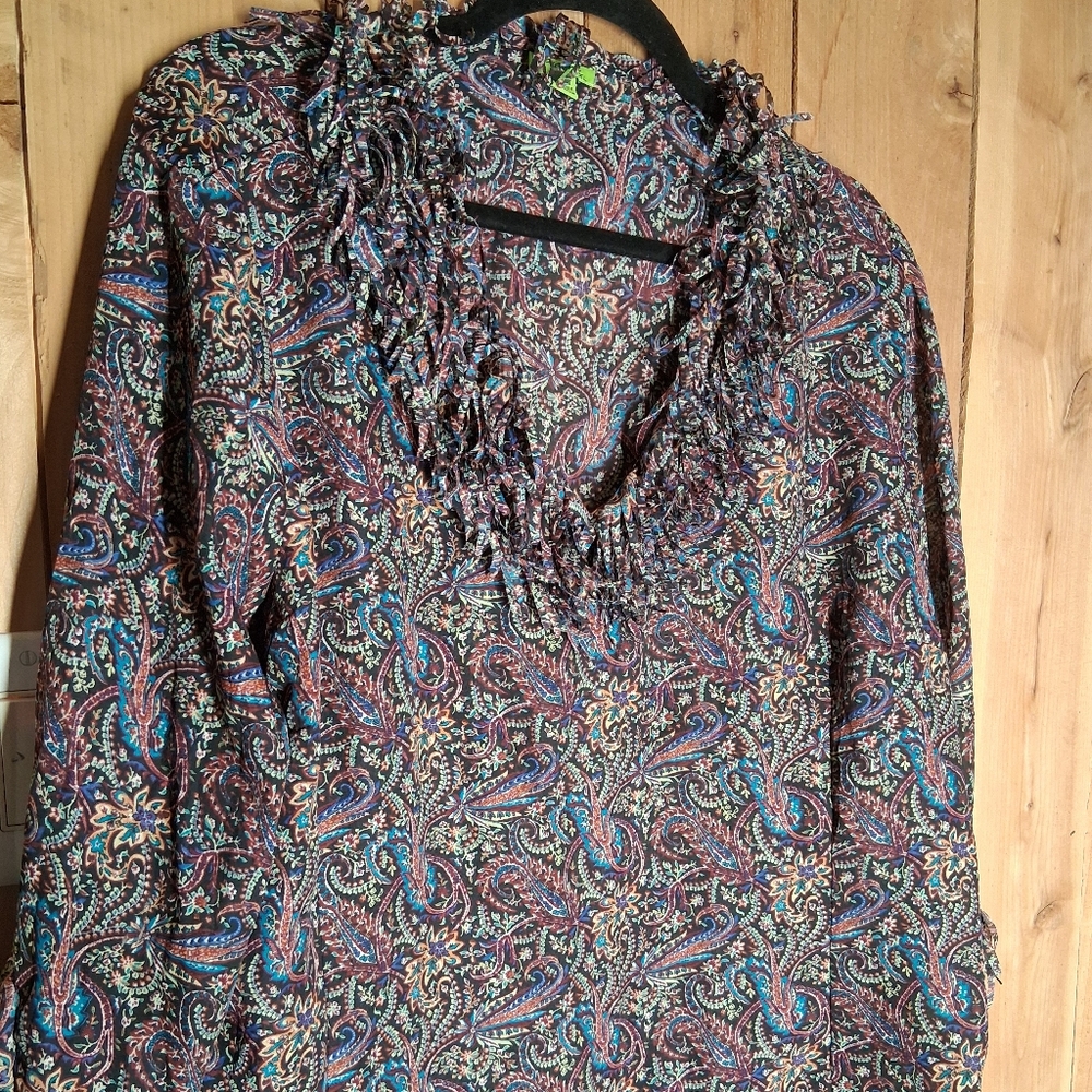 Agora Women's Top Confetti Fringe XL - Picture 9 of 10